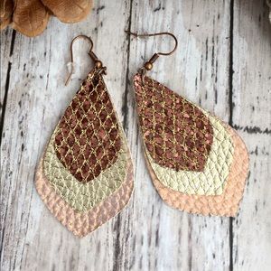 Handmade faux leather earrings